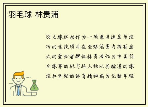 羽毛球 林贵浦